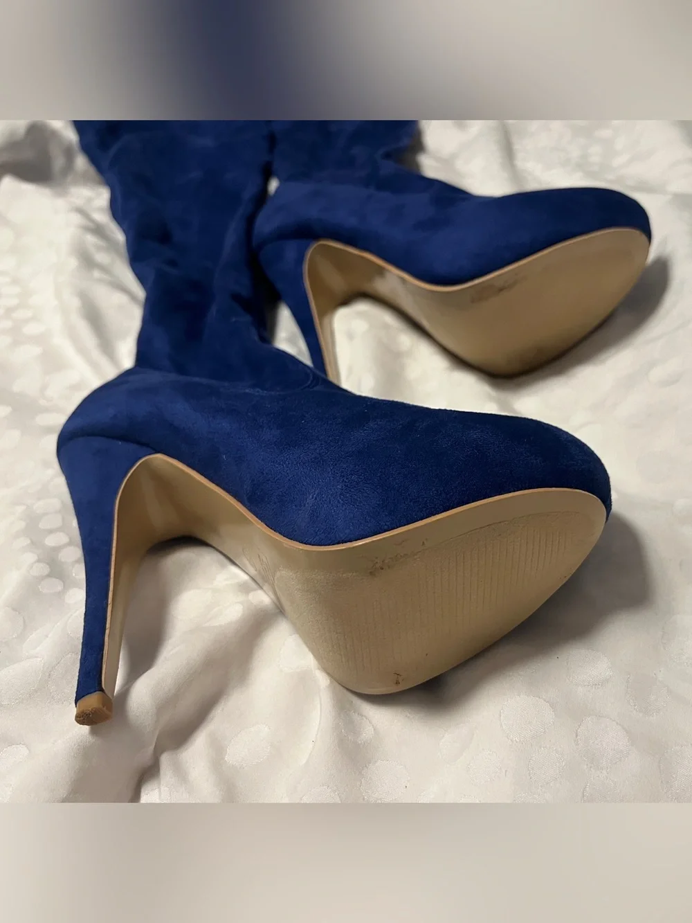 Ami Royal Blue Over-the-Knee Platform Boots
